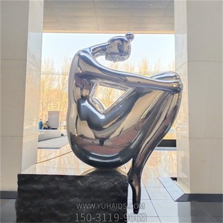 酒店会所售楼部不锈钢镜面抽象人物博鱼网页版