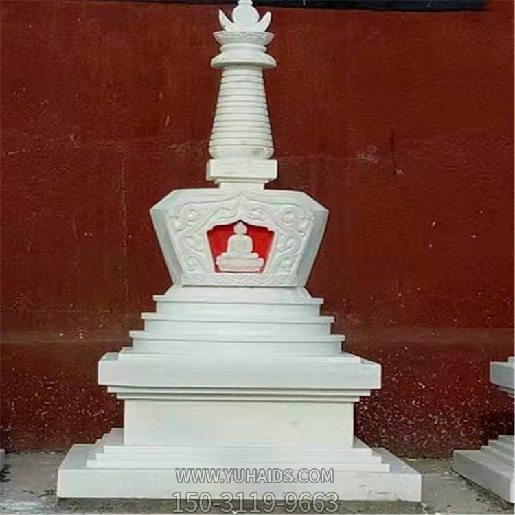 寺院摆放天然汉白玉石雕舍利佛塔博鱼网页版