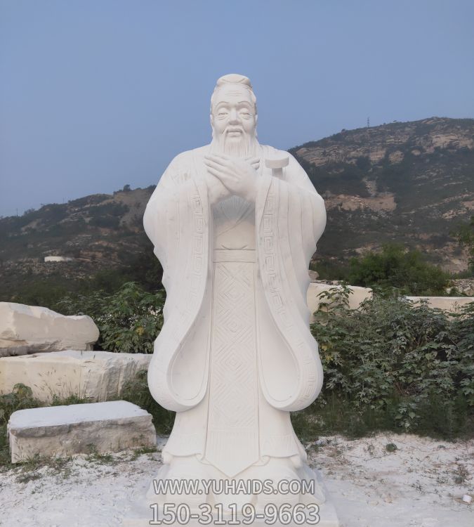 学校户外摆放汉白玉雕刻教育家思想家孔子雕像博鱼网页版