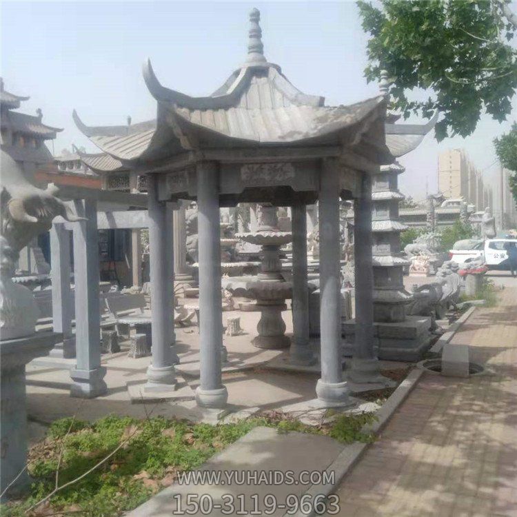 户外大型景观大理石石雕乘凉六角凉亭博鱼网页版