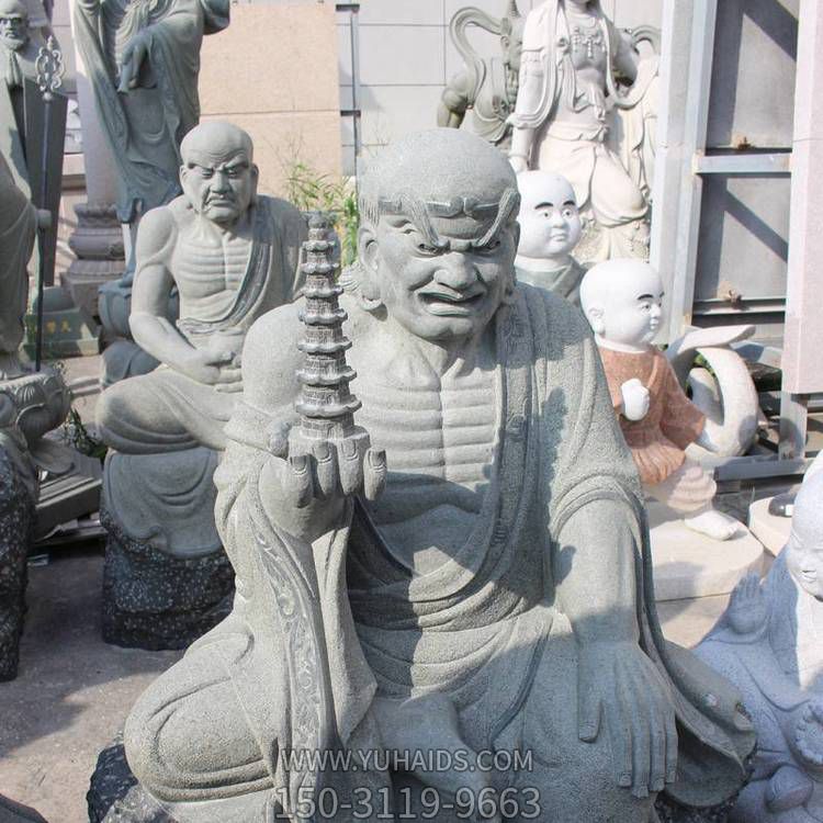 寺庙青石石雕户外园林景观十八罗汉博鱼网页版