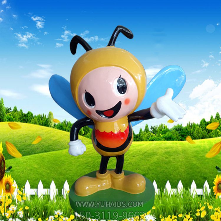 饭店学校门口摆放彩绘打招呼蜜蜂玻璃钢博鱼网页版