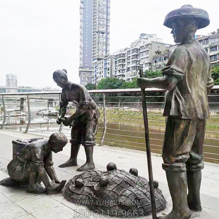 情景小品玻璃钢仿铜人物博鱼网页版