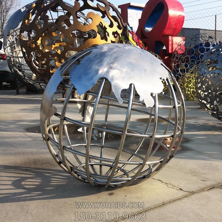 企业学校摆放不锈钢镂空地球仪城市景观博鱼网页版