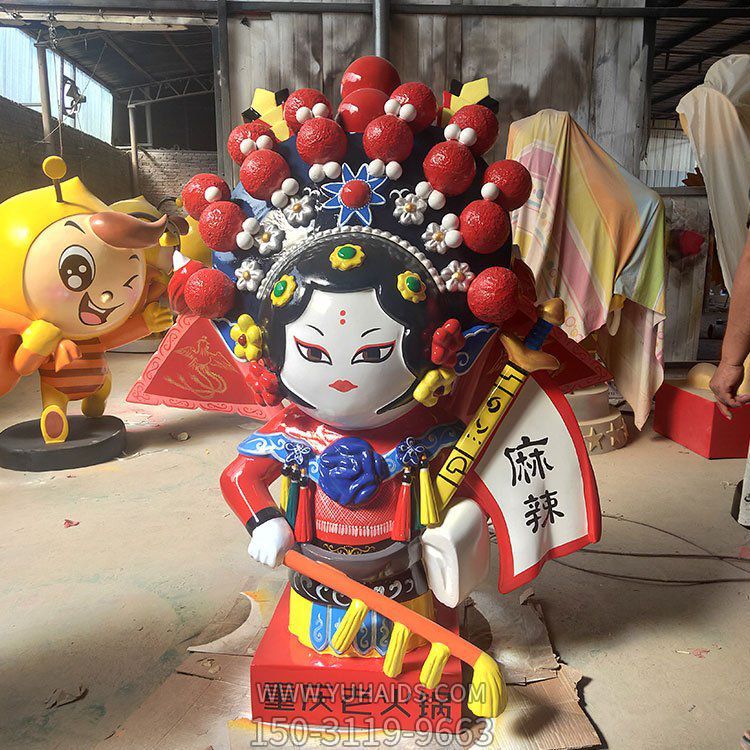 商场老火锅玻璃钢卡通戏曲人物博鱼网页版 园林景观公仔摆件