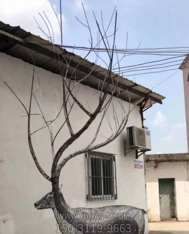 不锈钢镂空网格户外园林景观梅花鹿博鱼网页版