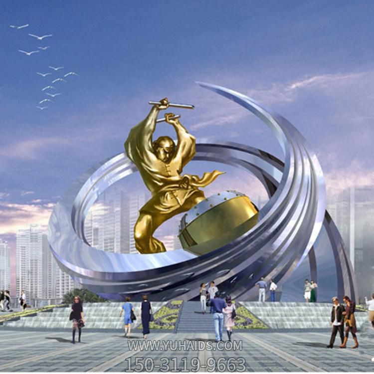 户外广场大型敲鼓的人物博鱼网页版