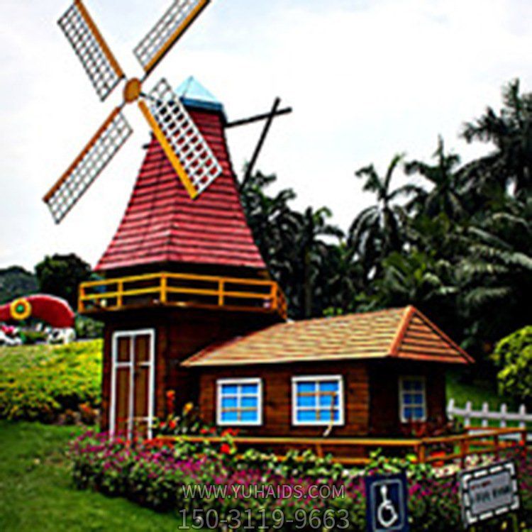 景区广场装饰玻璃钢风车造型摆件博鱼网页版