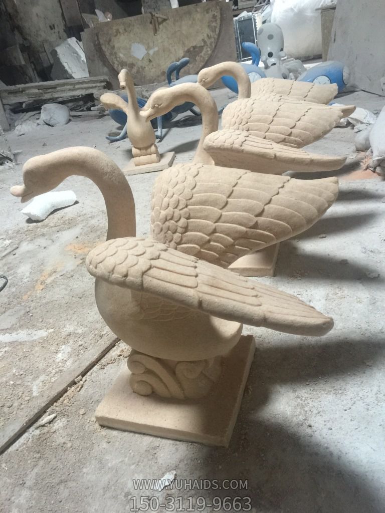 公园广场大理石切割工艺创意天鹅博鱼网页版