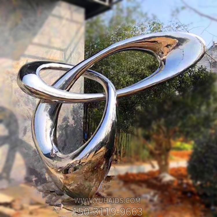 抽象园林景观不锈钢镜面圆环摆件博鱼网页版