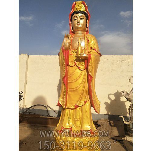 景区大型黄铜喷金烤漆创意滴水观音博鱼网页版