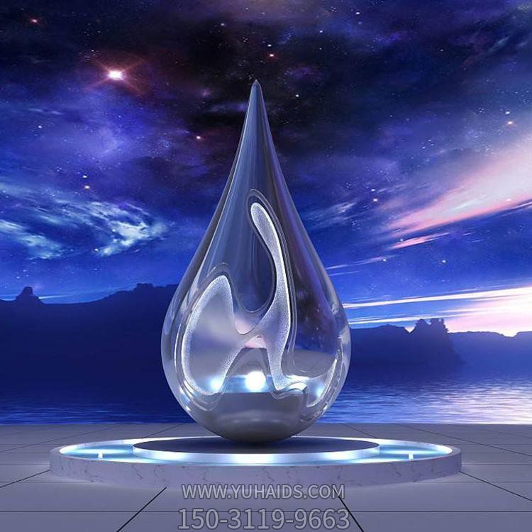 不锈钢镜面抽象水滴广场亮化景观小品博鱼网页版