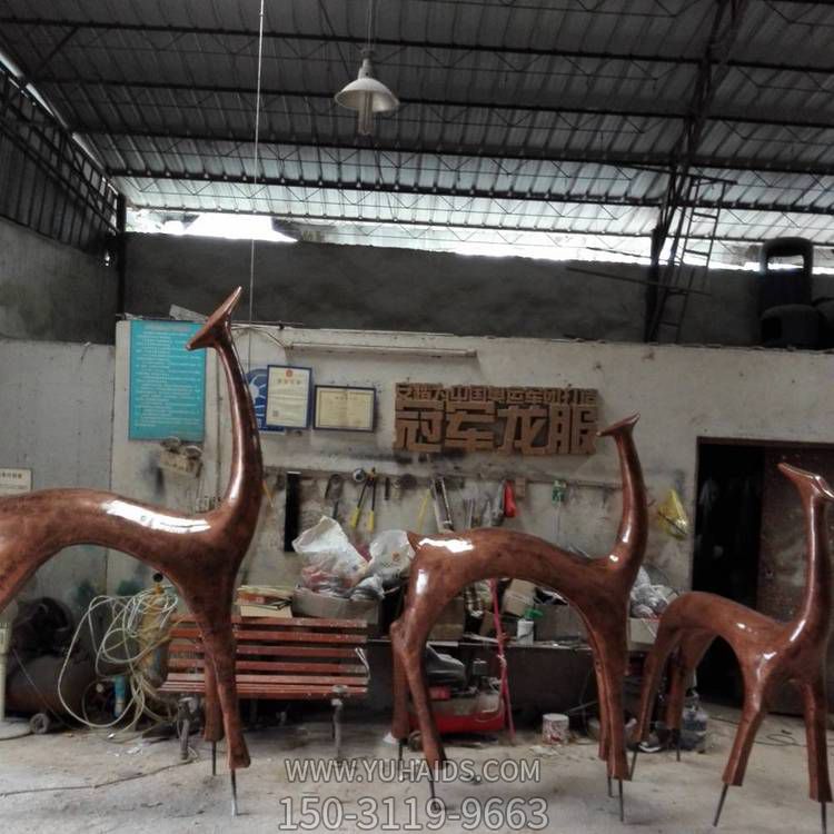 玻璃钢仿铜抽象鹿房地产景观博鱼网页版