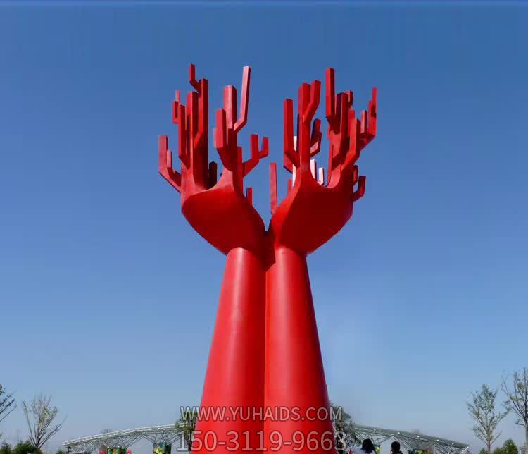 大学校园广场不锈钢抽象大树博鱼网页版