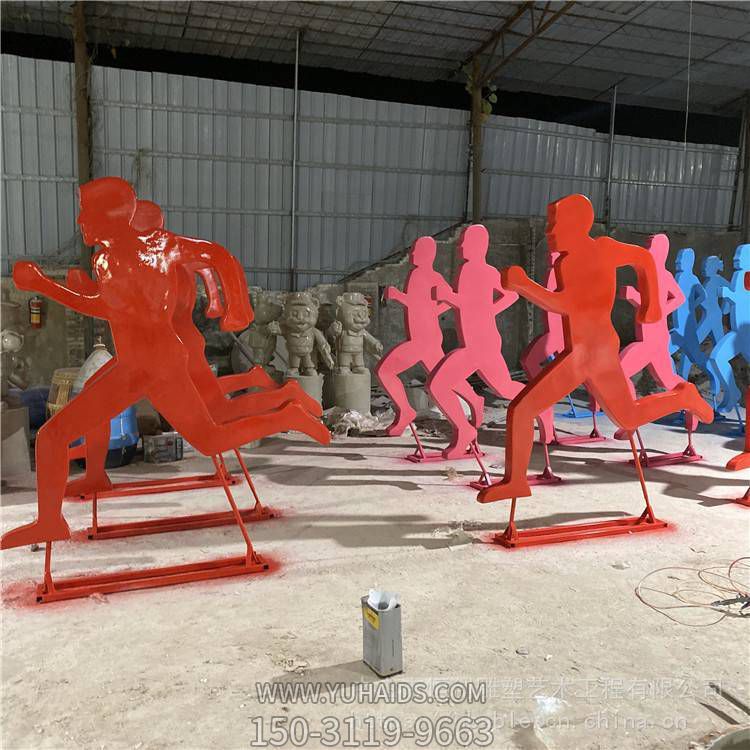 公园摆放喷漆不锈钢剪影跑步运动人小品博鱼网页版