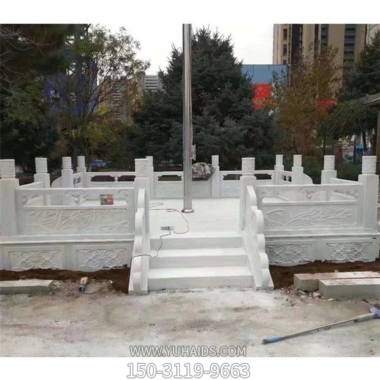 校园广场旗台大理石石雕护栏博鱼网页版
