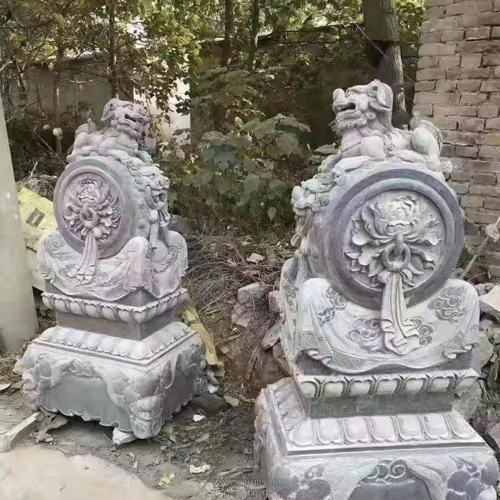 大理石石雕浮雕别墅小区饭店麒麟抱鼓石博鱼网页版