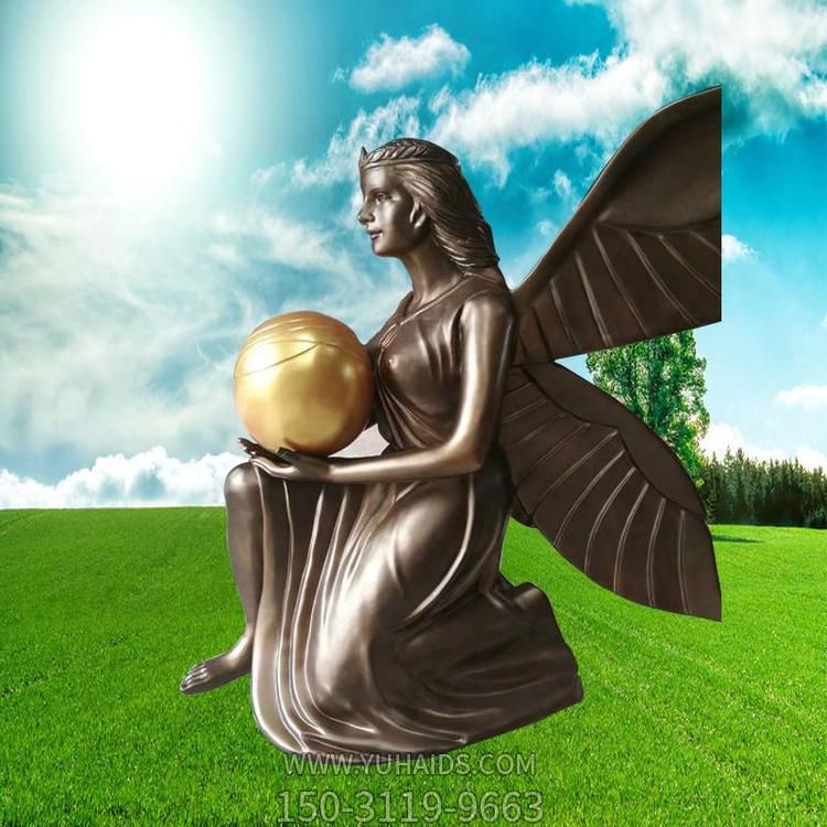 户外公园街道玻璃钢仿铜西方天使博鱼网页版