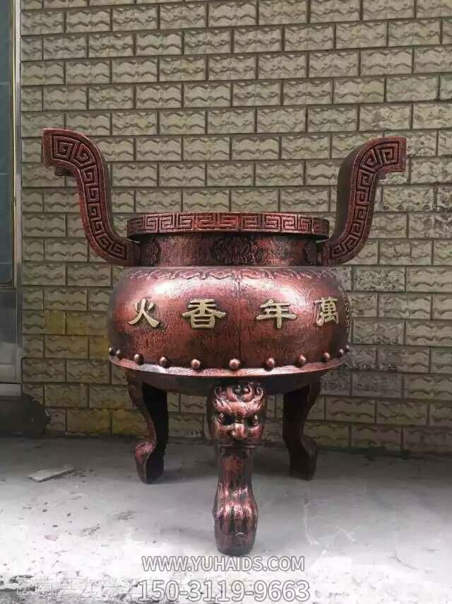 景区寺院铸造红铜圆形香炉博鱼网页版