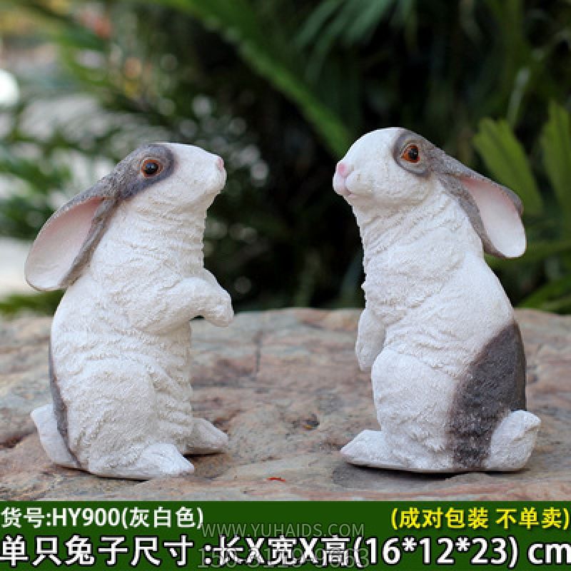 公园两只玻璃钢彩绘兔子博鱼网页版