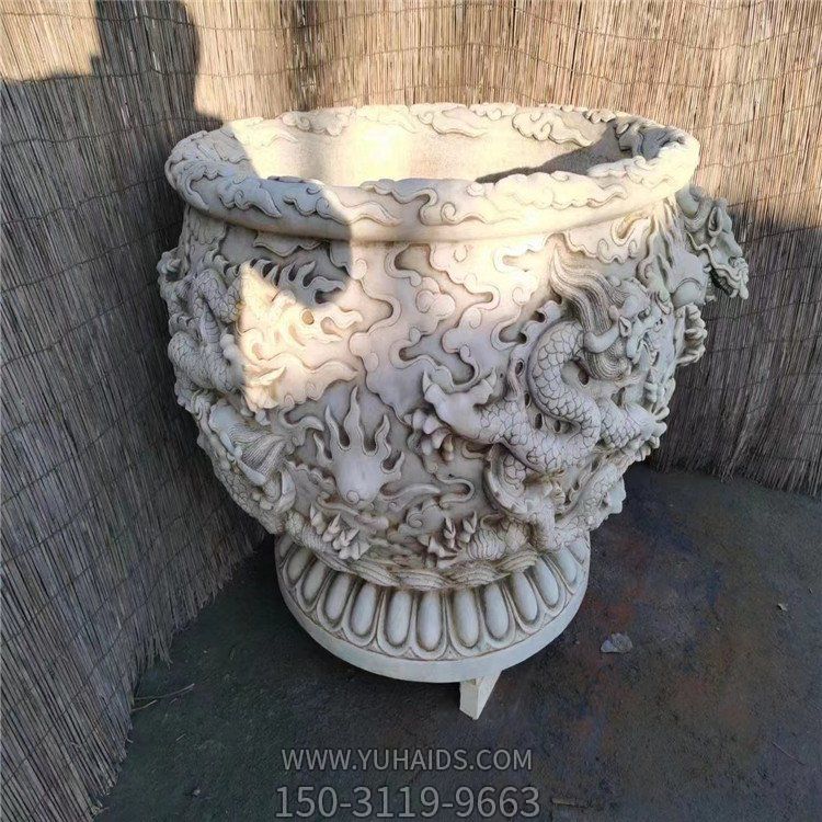 仿古做旧大理石浮雕龙 大型鱼缸博鱼网页版