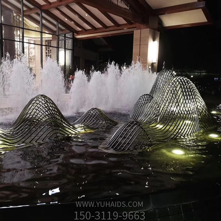 不锈钢金属喷泉水景假山博鱼网页版