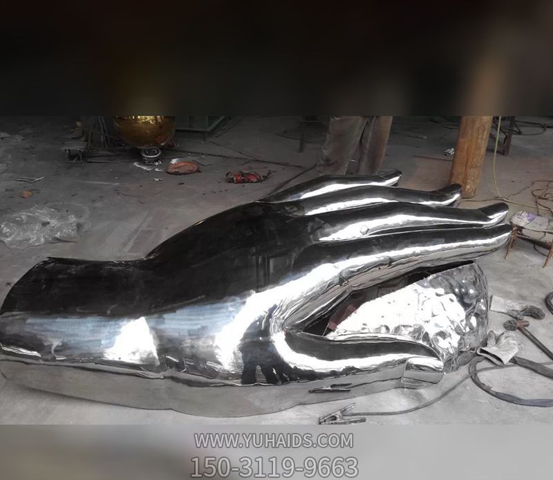 学校公园摆放抛光亮面不锈钢手型博鱼网页版