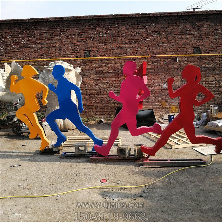 跑步，不锈钢剪影奔跑人物雕像博鱼网页版