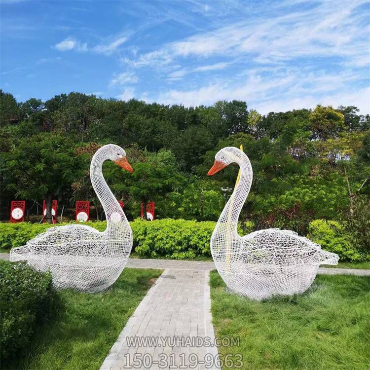 金属铁艺编织镂空动物草坪公园广场园林摆件天鹅博鱼网页版