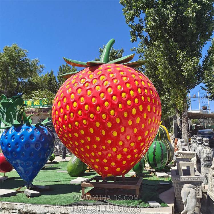 仿真玻璃钢彩绘草莓博鱼网页版果园农场装饰摆件