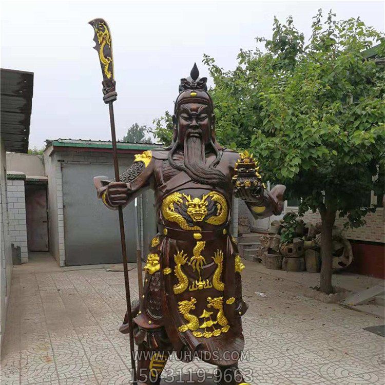 大型广场摆放铸铜持刀关公像立式博鱼网页版