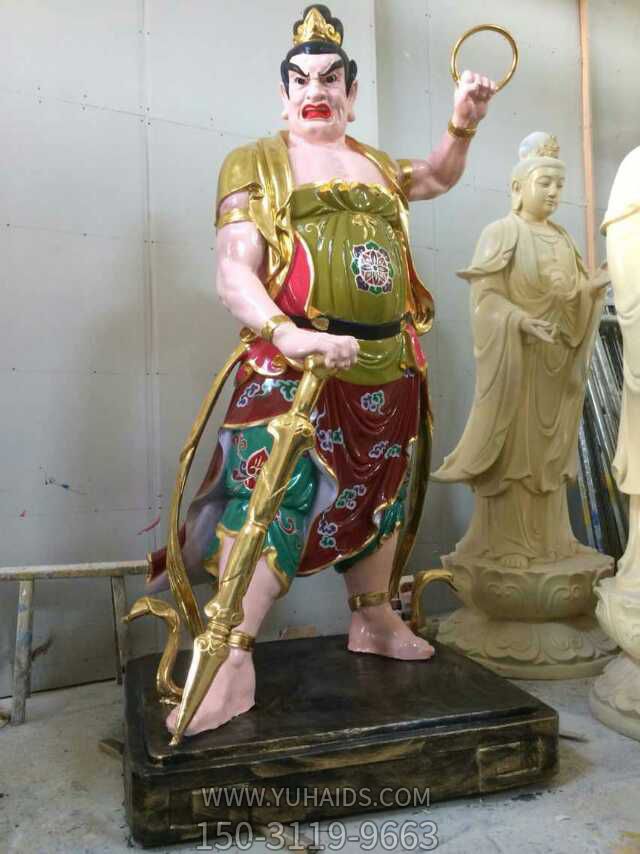 寺庙玻璃钢彩绘户外大型哼哈二将博鱼网页版