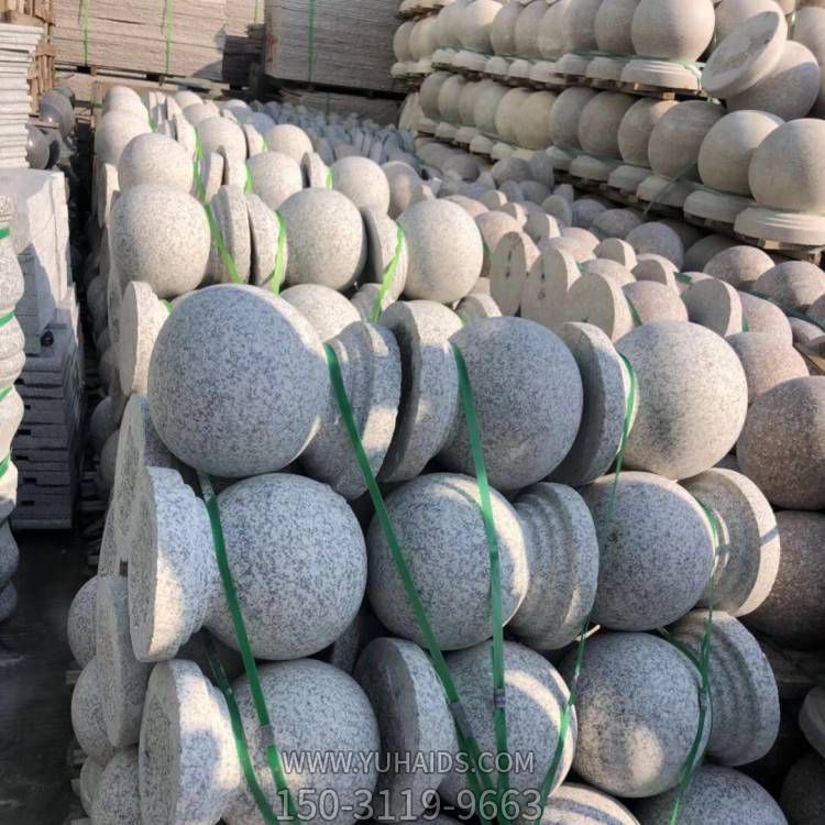 酒店公园街道摆放花岗岩芝麻黑玉溪圆形挡车石雕博鱼网页版