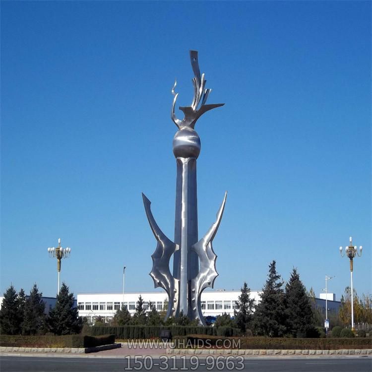 广场摆放大型不锈钢抽象艺术景观博鱼网页版