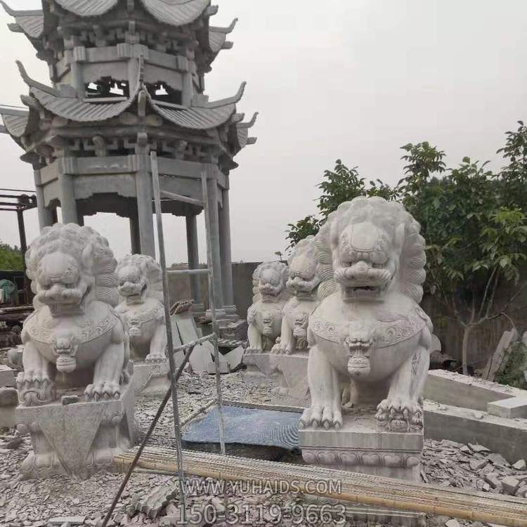 大理石石雕户外别墅小区一对石狮子博鱼网页版