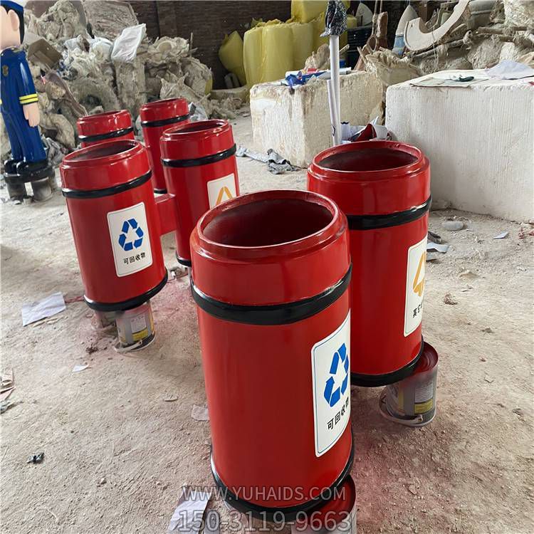 户外园林不锈钢红色垃圾桶博鱼网页版