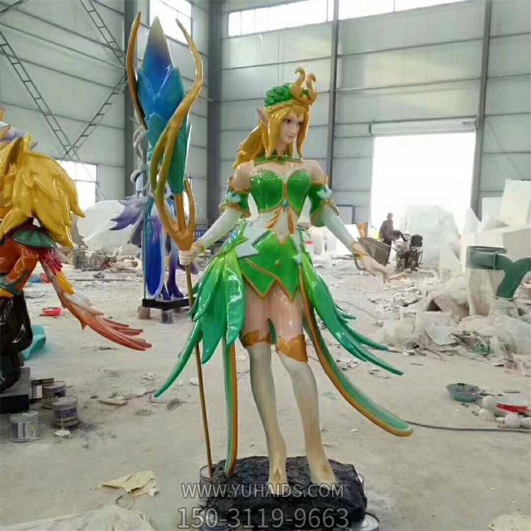 游戏人物景观玻璃钢彩绘商场摆件博鱼网页版