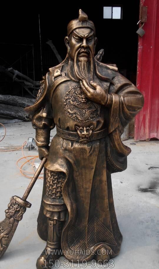 铜雕庭院供奉关羽佛像关公博鱼网页版
