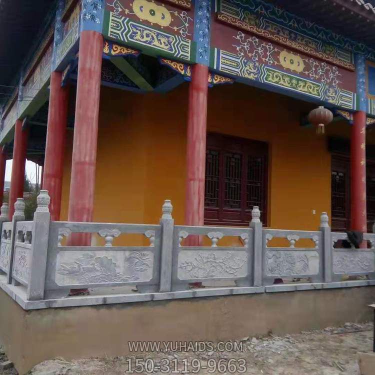 景区古建筑台阶安装青石浮雕花纹防护栏杆博鱼网页版