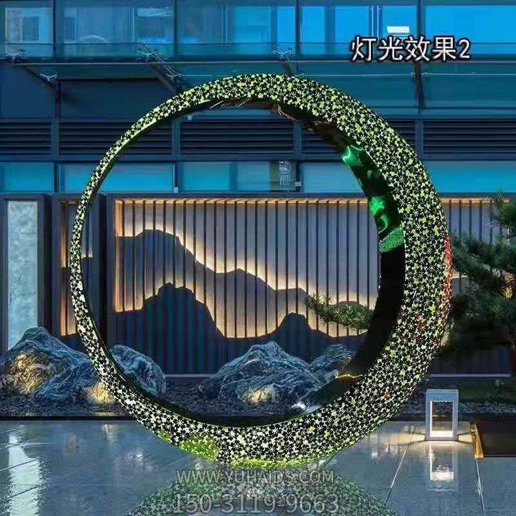 不锈钢透光圆环，月亮环，灯光效果博鱼网页版