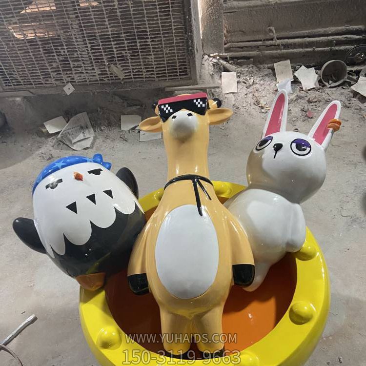 幼儿园商场美陈摆件玻璃钢卡通动物博鱼网页版