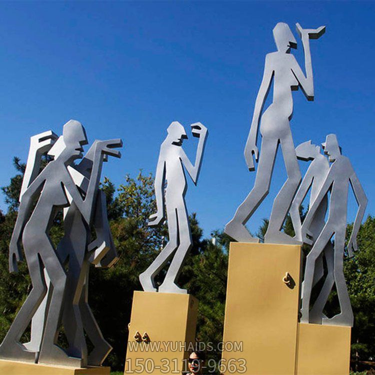 抽象人物不锈钢抛光户外广场创意摆件博鱼网页版