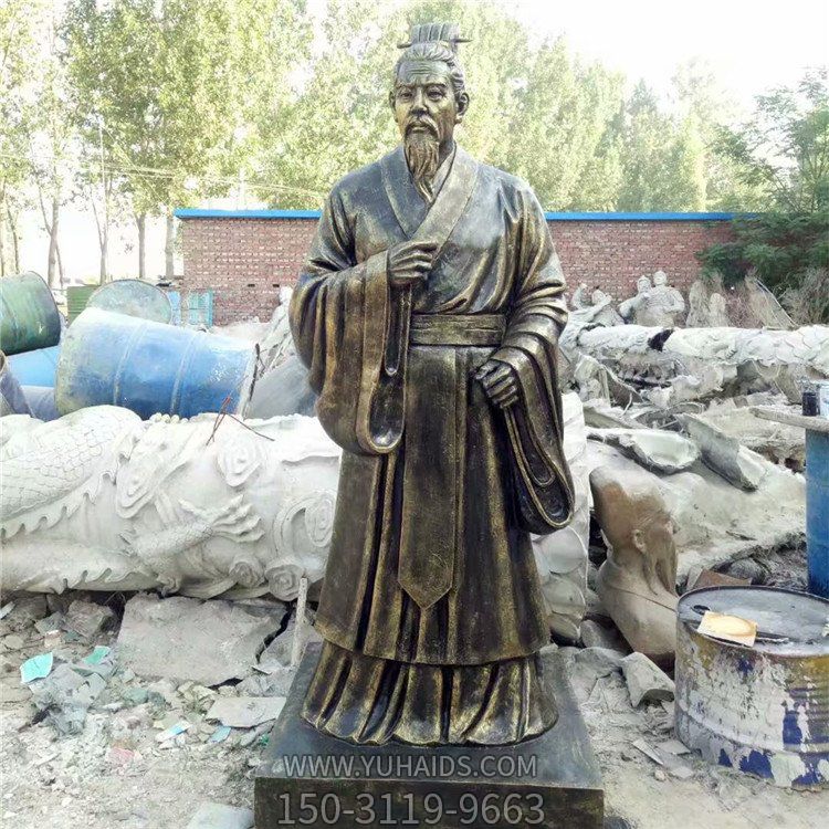 校园名人博鱼网页版 玻璃钢仿铜立式古人博鱼网页版