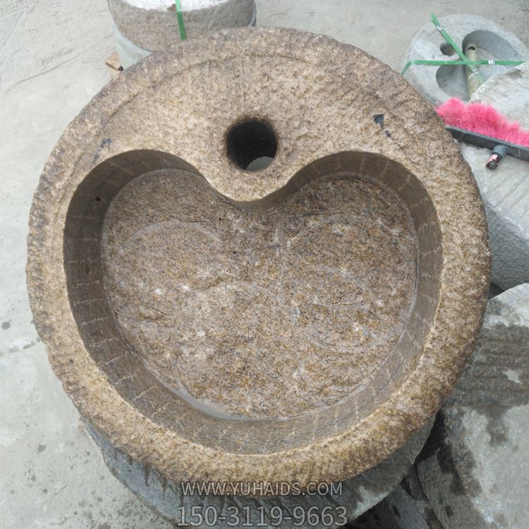老旧石槽石头洗手盆石缸水槽庭院阳台流水景观摆件博鱼网页版