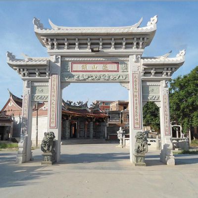 石雕牌楼农村村口牌坊寺庙广场祠堂牌坊博鱼网页版