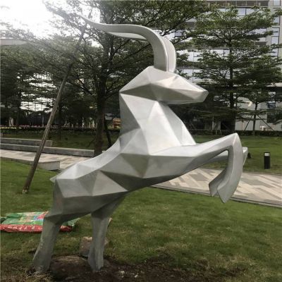 公园 摆放玻璃钢抽象几何山羊动物小品博鱼网页版