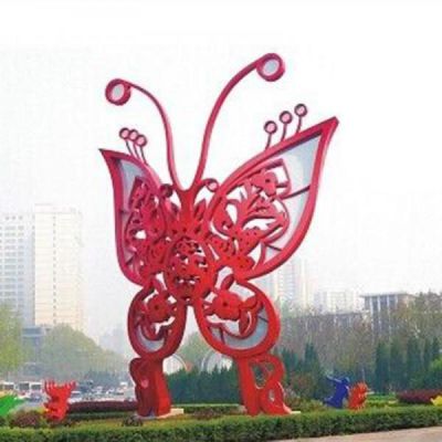 广场不锈钢大型镂空花朵蝴蝶博鱼网页版