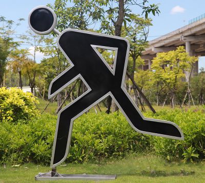 校园户外小品剪影自行车人物公园玻璃钢园林景观跑步博鱼网页版
