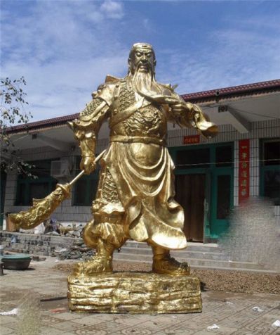 不锈钢喷金烤漆庭院大型供奉佛像关公博鱼网页版
