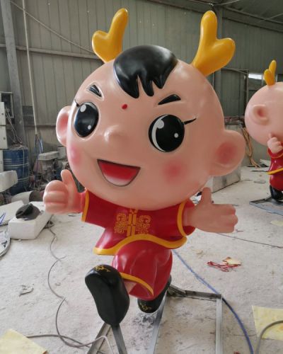 玻璃钢卡通吉祥物公仔商铺广场摆放博鱼网页版